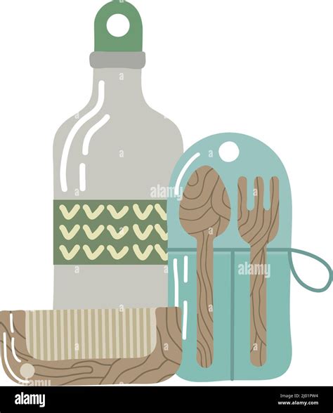 Ecological Utensils Stock Vector Images Alamy