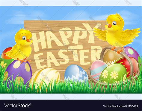 Happy easter sign Royalty Free Vector Image - VectorStock