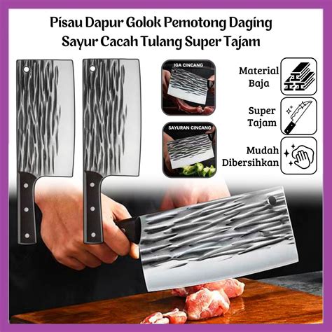 Pisau Dapur Pemotong Sayuran Buah Daging Chef Knife Japanese Golok