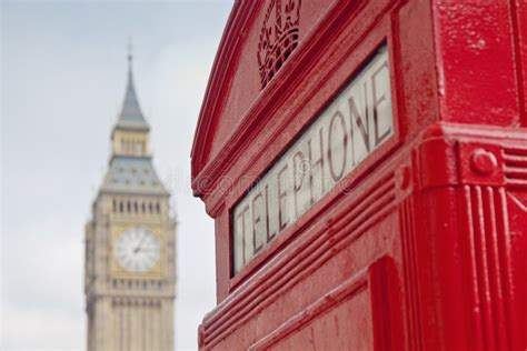 Cabina Y Big Ben De Tel Fono Roja En Londres Foto De Archivo Imagen