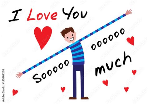 i love you, i love you so much. Editablr vector illustration. Isolated background. Stock Vector ...