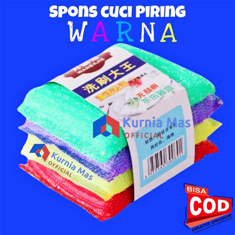 Jual Spons Cuci Piring Warna Warni Spon Sponge Sabut Jaring Alat