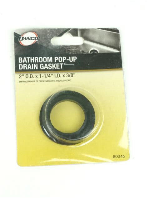 Danco Bathroom Pop Up Drain Gasket 2 Od X 1 14 Id X 38 80346