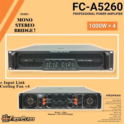 Jual Power Ampli Firstclass Fc A Professional Power Amplifier