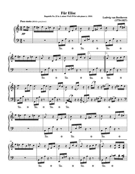 Music Sheet How To Play Fur Elise On Piano Sheet Music Images And