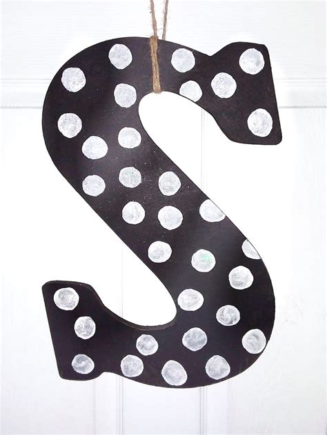 Polka Dot Letter S Initial S Door Hanger Wood Letter S For Door