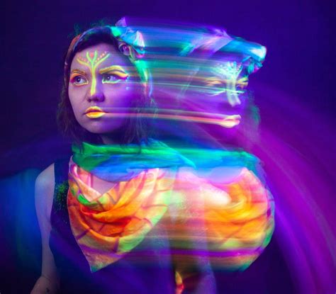 UV Active Neon Shawl Psychedelic Accessories Etsy