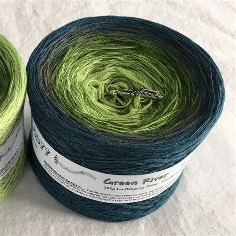 Green River Teal Gradient Yarn Teal Cotton Yarn Teal Etsy Gradient