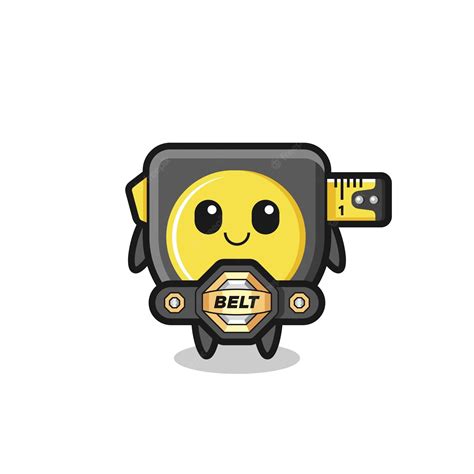 Premium Vector The Mma Fighter Tape Measure Mascot With A Belt