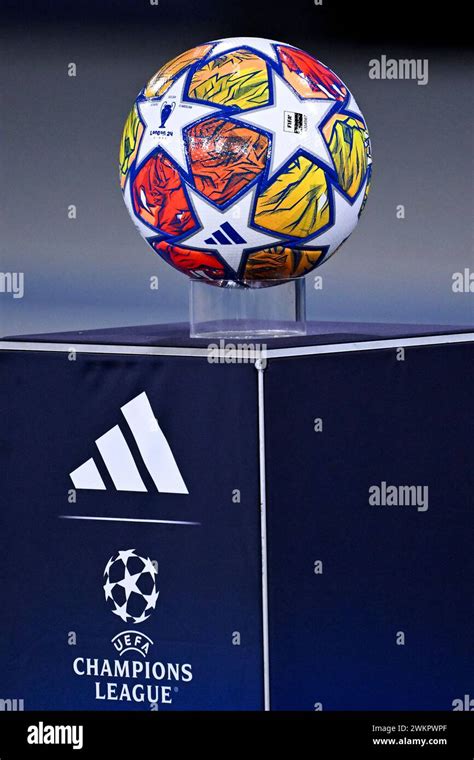 Adidas Ball Ucl Pro 2324 Knockout Is Seen On A Pedestal During The