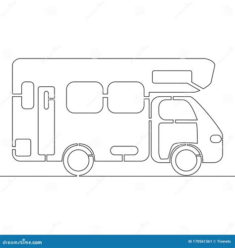 A Drawing Of Camper Van Stock Photo | CartoonDealer.com #205564638