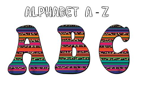 Western Serape Alphabet Letters Graphic By Digital Creative Art