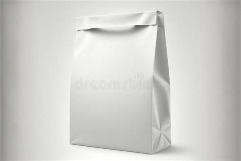 Big White Kraft Paper Bag Front Mock Up Ai Generation Stock