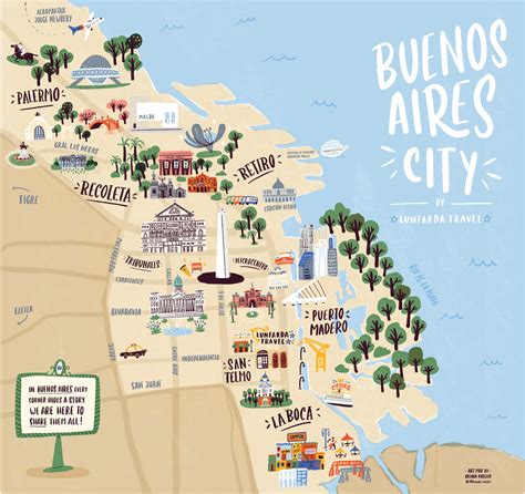 Mapa De Buenos Aires Ilustrado No Behance Illustrated Map Buenos