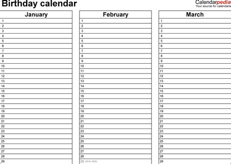Printable calendar to do list