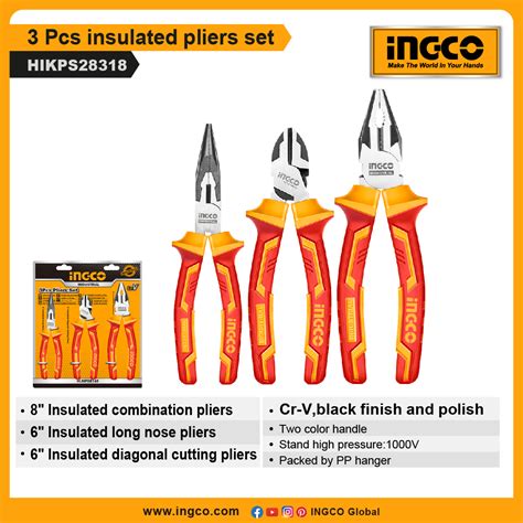 Ingco Pcs Insulated Pliers Set Hikps Albirco