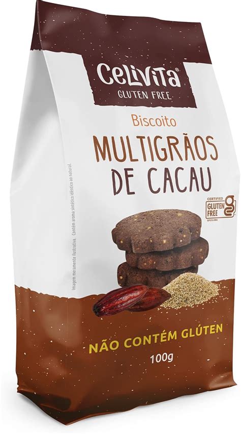 Celivita Gluten Free Biscoito cacau multigrãos sem glúten 100g