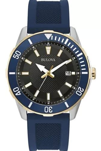 Reloj Bulova Personalizado Hombre Fechador Correa Resina Color Del