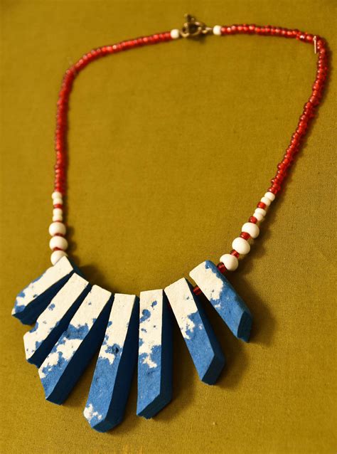 Unique Handmade Necklace Made From Beads And Recycled Material