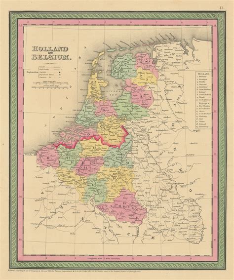 Holland And Belgium Netherlands Luxembourg Thomas Cowperthwait 1852