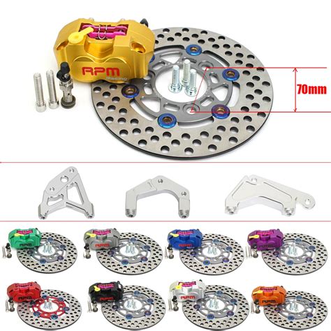 Motorcycle Brake Caliper 2 Piston RPM 200mm Disc Floating Rotor 70mm