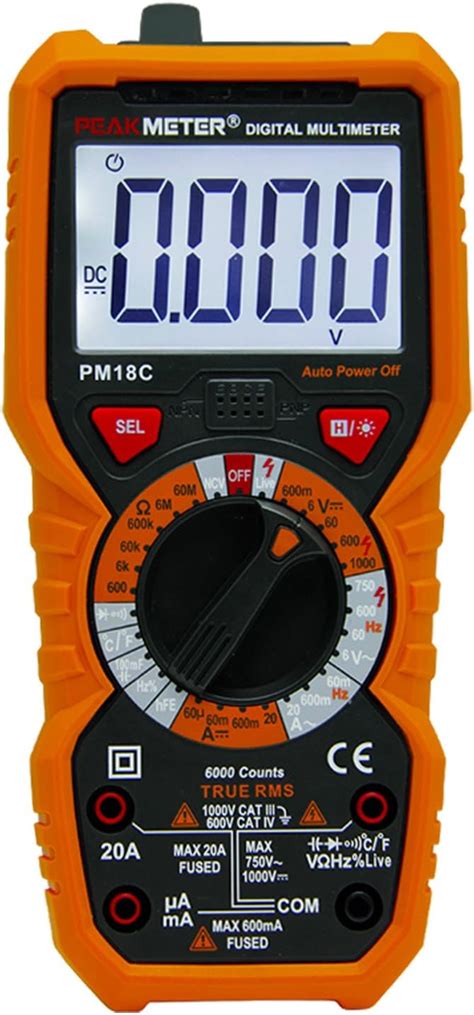 Peakmeter Pm18 C multimètre numérique DC AC multimètre testeur de