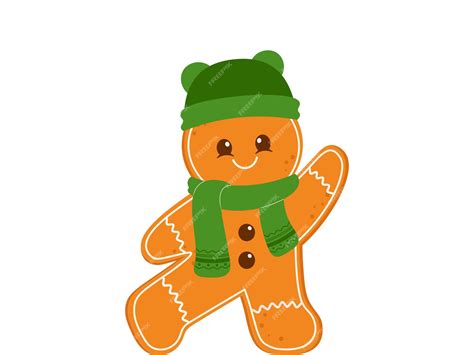 Premium Vector Gingerbread Man With Scarf Illustration