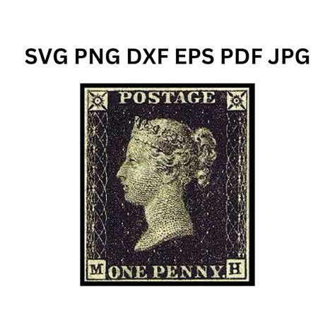 Penny Black Stamp SVG Clipart, Rare Penny Black JPG Digital Download ...