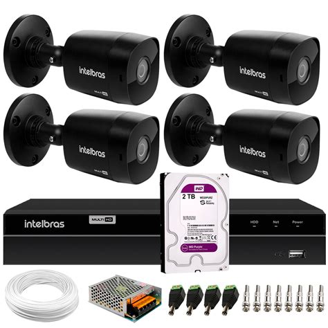 Kit 4 Câmeras Intelbras VHD 1230 B Full HD 1080p Bullet Black G7 Visão