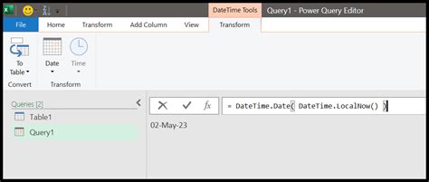 Get Today S Date In Power Query Formulas And Functions