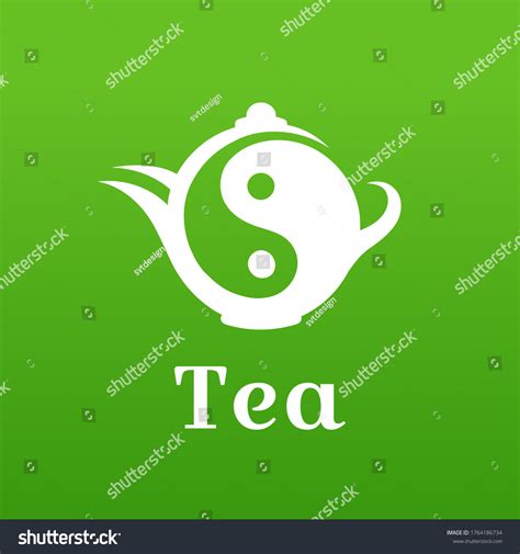 Yin Yang Tea Symbol Logo Template Stock Illustration 1764186734