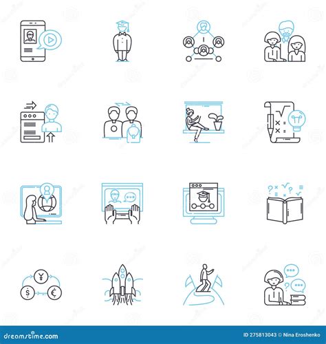 Corporate Training Linear Icons Set Development Growth Learning