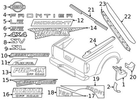 93494 Ea800 Tailgate Emblem 2005 2021 Nissan Frontier Group 1 Auto Parts