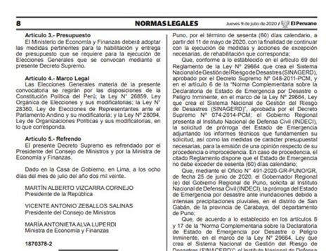 Elecciones Este Es El Decreto Supremo Con El Que Se Convoca A