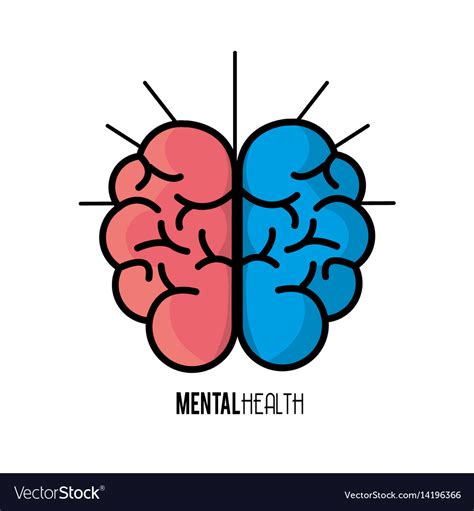 Mental health brain art Royalty Free Vector Image