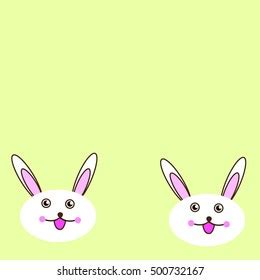 Rabbit On Nude Color Background Stock Vector Royalty Free Shutterstock