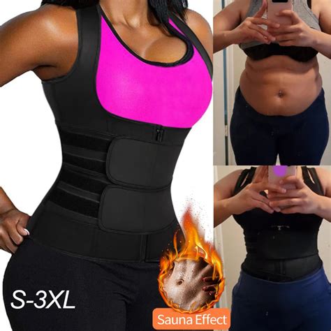 Women Waist Trainer Corset Sauna Waist Trimmer Vest With Double Straps