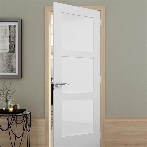 Reliabilt Shaker 36 In X 80 In White 3 Panel Square Frosted Glass Solid