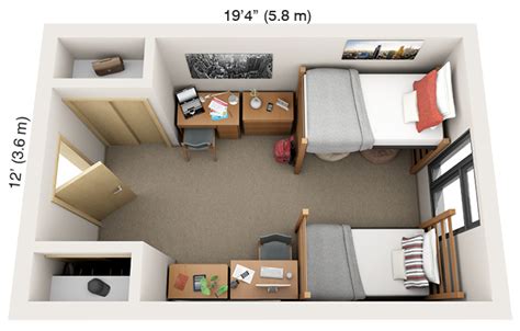 Double Dorm Room Layout