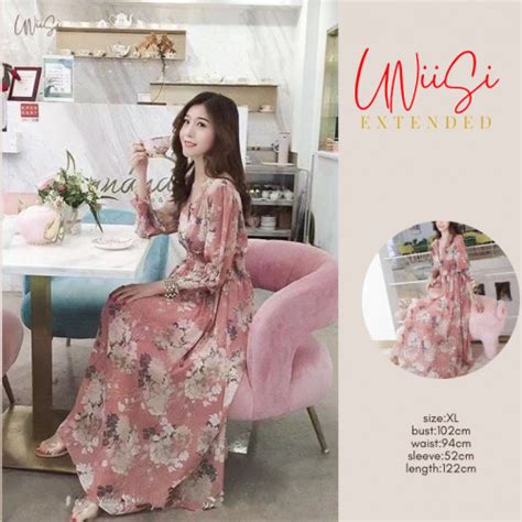 Etukuri Products Long Sleeve Korean Style Floral Maxi