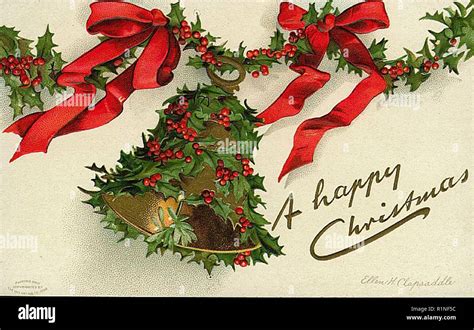 Vintage Christmas Card Design Stock Photo Alamy