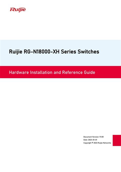 Ruijie Rg N Xh Series Hardware Installation And Reference Manual