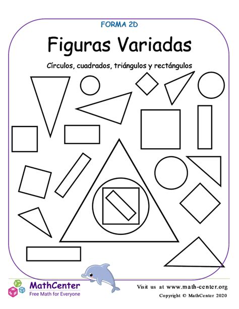 Jardín De Infantes Hojas De Aprendizaje Figuras Geométricas Math Center