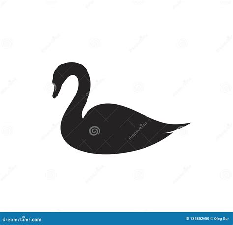 Silueta Del Cisne Cisne Aislado En El Fondo Blanco Ilustraci N Del