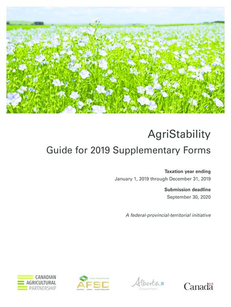 Fillable Online Agristability Guide For Supplementary Forms Fax