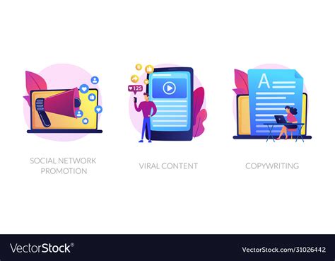 Social Media Management Concept Metaphors Vector Image