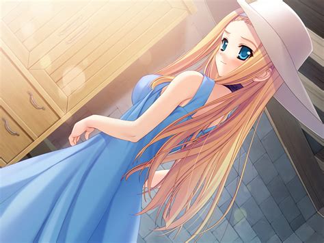 Blonde Hair Blue Eyes Boku No Te No Naka No Rakuen Caramel Box Dress