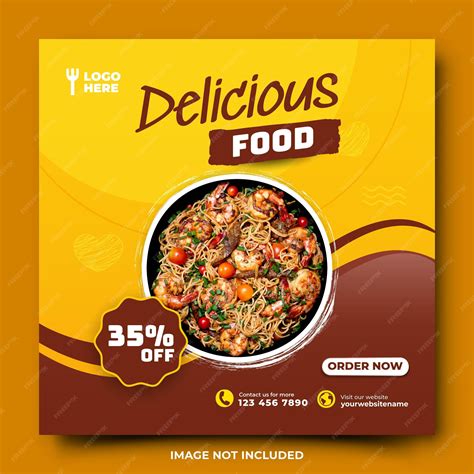 Premium Vector | Food menu social media post template