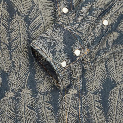 Kapital Jacquard Woven Feather Denim Western Shirt Deecee Style