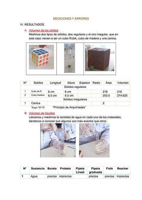 SOLUTION Mediciones Y Errores Objetos Regulares E Irregulares